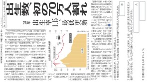 2025.6.5出生数70万人割れ(社会)